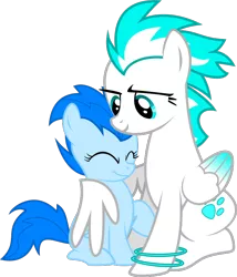 Size: 690x805 | Tagged: safe, artist:xenoneal, derpibooru import, oc, oc:blue flame, oc:skypaw, unofficial characters only, pegasus, pony, .svg available, female, filly, mare, simple background, svg, transparent background, vector