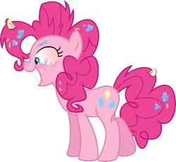 Size: 5000x4625 | Tagged: absurd resolution, apple, artist:kamyk962, bloodshot eyes, creepy, cutie mark, derpibooru import, food, nervous, pinkie pie, safe, secrets and pies, smiling, solo, vector, water