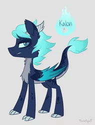 Size: 1024x1347 | Tagged: artist:flourret, derpibooru import, dracony, hybrid, magical lesbian spawn, male, oc, oc:kalon, offspring, parent:princess ember, parent:princess luna, parents:lunember, safe, solo, unofficial characters only