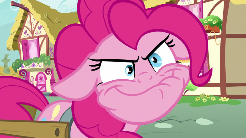 Size: 1920x1080 | Tagged: safe, derpibooru import, screencap, pinkie pie, earth pony, pony, secrets and pies, constipation, crazy face, faic, female, floppy ears, mare