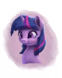 Size: 800x1000 | Tagged: safe, artist:vanillaghosties, derpibooru import, twilight sparkle, pony, bust, cute, female, mare, portrait, smiling, smirk, solo, speedpaint available, twiabetes