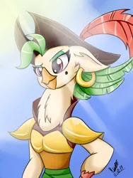 Size: 2944x3925 | Tagged: safe, artist:viejillox64art, derpibooru import, captain celaeno, anthro, bird, parrot pirates, my little pony: the movie, pirate, solo