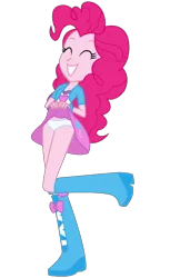 Size: 856x1396 | Tagged: artist needed, suggestive, derpibooru import, edit, pinkie pie, equestria girls, blue underwear, boots, clothes, excited, fetish, flashing, high heel boots, legs, panties, panty fetish, panty shot, shoes, simple background, skirt, skirt lift, solo, transparent background, underwear, underwear edit, upskirt, white underwear