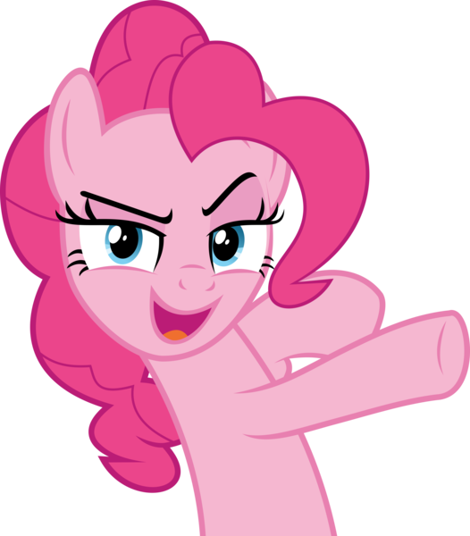 Size: 5688x6492 | Tagged: safe, artist:jhayarr23, derpibooru import, pinkie pie, earth pony, pony, secrets and pies, absurd resolution, cute, female, mare, raised hoof, simple background, smug, solo, transparent background, vector