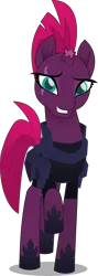 Size: 2000x5637 | Tagged: safe, artist:jhayarr23, derpibooru import, tempest shadow, pony, unicorn, my little pony: the movie, armor, broken horn, cute, eye scar, female, happy, looking at you, mare, raised hoof, scar, sheepish grin, simple background, smiling, solo, tempestbetes, transparent background, vector, when she smiles