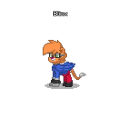 Size: 400x400 | Tagged: blinx, blinx the time sweeper, cat, clothes, crossover, derpibooru import, furry, goggles, pony town, safe, simple background, transparent background, watch