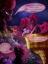 Size: 3000x4000 | Tagged: safe, artist:goldengriffiness, derpibooru import, fizzlepop berrytwist, grubber, tempest shadow, twilight sparkle, twilight sparkle (alicorn), alicorn, classical hippogriff, hippogriff, pony, unicorn, comic:solace, my little pony: the movie, the stormy road to canterlot, broken horn, comic, eye scar, scar