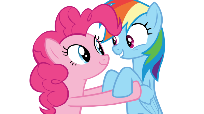 Size: 6830x3840 | Tagged: safe, artist:causenpc, derpibooru import, pinkie pie, rainbow dash, pony, duo, high res, simple background, transparent background, vector