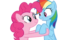 Size: 6830x3840 | Tagged: safe, artist:causenpc, derpibooru import, pinkie pie, rainbow dash, pony, duo, high res, simple background, transparent background, vector