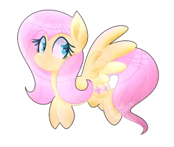 Size: 934x787 | Tagged: safe, artist:lynchristina, derpibooru import, fluttershy, pegasus, pony, looking at you, looking sideways, simple background, smiling, solo, spread wings, transparent background, wings