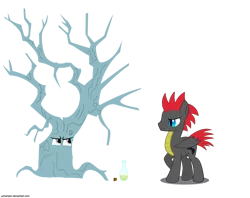 Size: 1620x1280 | Tagged: artist:gamerpen, dendrification, derpibooru import, inanimate tf, oc, oc:gamerpen, oc:star prism, plant tf, potion, safe, simple background, transformation, transparent background, tree, unofficial characters only