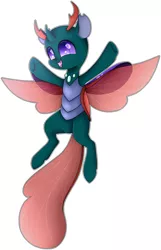 Size: 1389x2160 | Tagged: artist:aliceub, changedling, changeling, cute, derpibooru import, flying, happy, male, open mouth, pharybetes, pharynx, prince pharynx, safe, simple background, solo, to change a changeling, white background