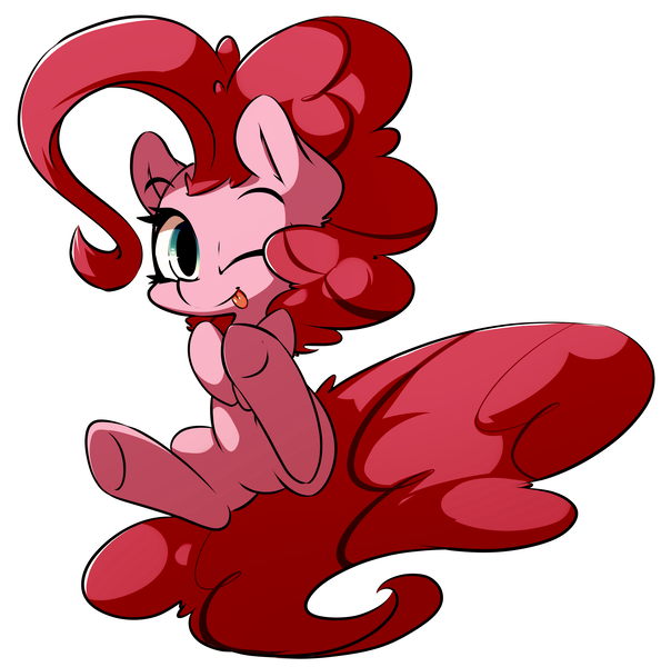 Size: 4604x4640 | Tagged: safe, artist:bloodatius, derpibooru import, pinkie pie, earth pony, pony, :p, absurd resolution, cute, diapinkes, ear fluff, female, mare, simple background, smiling, solo, tongue out, white background