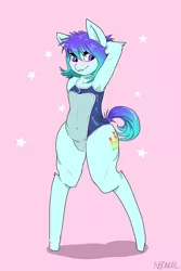 Size: 1998x3000 | Tagged: suggestive, artist:neoncel, derpibooru import, oc, oc:raven mcchippy, unofficial characters only, earth pony, pony, armpits, clothes, female, frontal-mesh swimsuit, solo, swimsuit, thick