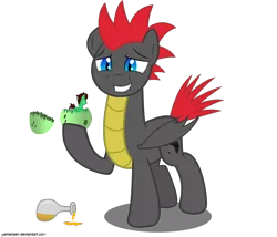 Size: 1118x959 | Tagged: safe, artist:gamerpen, derpibooru import, oc, oc:gamerpen, oc:northern haste, unofficial characters only, bat pony, egg shells, micro, potion, simple background, transparent background