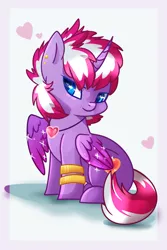 Size: 1024x1536 | Tagged: alicorn, alicorn oc, artist:csox, bracelet, chibi, colored wings, derpibooru import, gradient wings, heart, jewelry, male, necklace, oc, oc:magic meat, safe, sitting, solo, sparkles, unofficial characters only