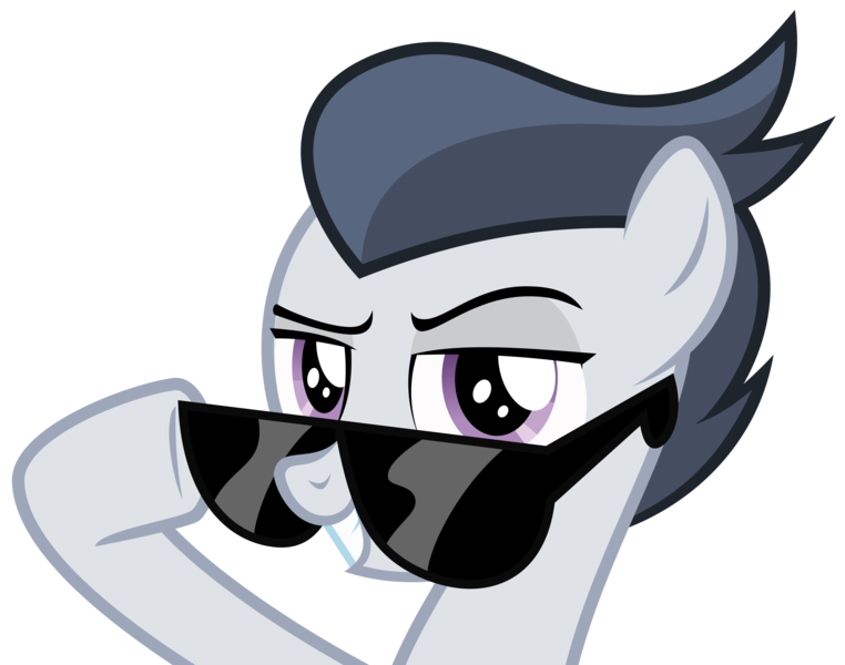 Size: 5079x4000 | Tagged: safe, artist:sollace, derpibooru import, rumble, pony, marks and recreation, .svg available, blank flanks forever, colt, cool, cute, foal, grin, looking at you, male, raised eyebrow, simple background, smiling, solo, sunglasses, transparent background, vector