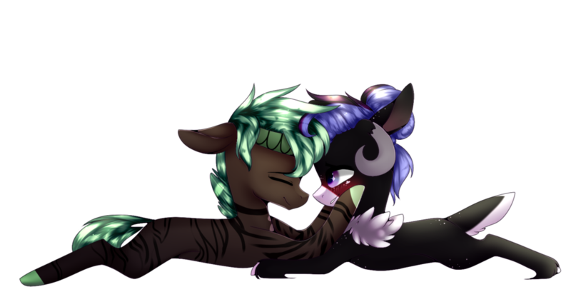 Size: 1024x542 | Tagged: safe, artist:hyshyy, derpibooru import, oc, unofficial characters only, deer pony, earth pony, original species, pony, prone, simple background, transparent background