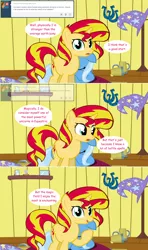 Size: 1280x2168 | Tagged: safe, artist:hakunohamikage, derpibooru import, sunset shimmer, trixie, pony, unicorn, ask-princesssparkle, ask, cider, comic, cute, diatrixes, eyes closed, female, lesbian, mare, prone, shipping, sleeping, suntrix, trixie's wagon, tumblr