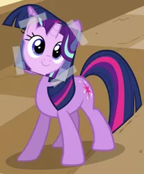 Size: 727x880 | Tagged: safe, derpibooru import, edit, edited screencap, screencap, starlight glimmer, twilight sparkle, pony, unicorn, a canterlot wedding, implying, tape