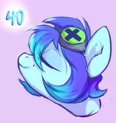 Size: 542x574 | Tagged: safe, artist:holosta, derpibooru import, oc, oc:raven mcchippy, unofficial characters only, earth pony, pony, eyes closed, goggles, solo