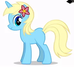 Size: 852x771 | Tagged: safe, derpibooru import, oc, oc:coconut glitter, oc:smurfetty blue, unofficial characters only, unicorn, flower, flower in hair, missing cutie mark, simple background, solo, transparent background