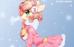 Size: 1000x642 | Tagged: safe, artist:little-sketches, derpibooru import, oc, oc:akarui sakura, unofficial characters only, pony, clothes, coat, female, mare, solo