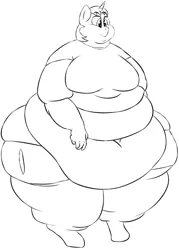 Size: 2500x3500 | Tagged: anthro, artist:lupin quill, belly, belly button, bhm, big belly, bingo wings, chubby cheeks, clothes, derpibooru import, double chin, fat, male, monochrome, moobs, morbidly obese, obese, oc, oc:chit chat, rolls of fat, simple background, solo, solo male, suggestive, thunder thighs, tight clothing, underwear, unguligrade anthro, unofficial characters only, wardrobe malfunction