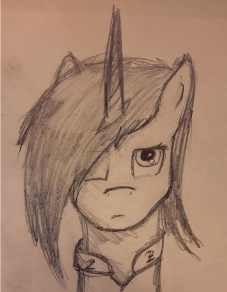 Size: 604x776 | Tagged: safe, artist:lxden, derpibooru import, oc, oc:littlepip, unofficial characters only, pony, unicorn, fallout equestria, fallout equestria: vivat littlepip, fanfic, black and white, bust, clothes, fanfic art, female, grayscale, horn, mare, monochrome, portrait, simple background, solo, traditional art, vault suit, white background