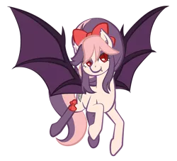 Size: 1000x907 | Tagged: safe, artist:robbiecave, derpibooru import, oc, oc:sweet velvet, unofficial characters only, bat pony, pony, bat pony oc, female, gift art, mare, simple background, smiling, solo