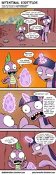 Size: 945x2941 | Tagged: semi-grimdark, suggestive, artist:doublewbrothers, artist:pony-berserker, derpibooru import, spike, twilight sparkle, twilight sparkle (alicorn), alicorn, dragon, pony, comic, death, decapitated, decapitation, dialogue, female, frozen, imminent anal insertion, imminent insertion, mare, parody, rick and morty, severed head, speech bubble, style emulation, twirick