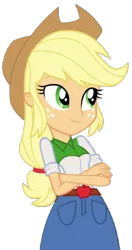 Size: 362x684 | Tagged: safe, artist:fella, derpibooru import, applejack, equestria girls, movie magic, spoiler:eqg specials, apple, belt, cowgirl, hat, simple background, solo, transparent background