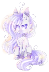 Size: 693x1001 | Tagged: safe, artist:ohsushime, artist:yuki-artyt, derpibooru import, oc, oc:clarisse, unofficial characters only, earth pony, pony, chibi, clothes, simple background, sitting, socks, solo, transparent background