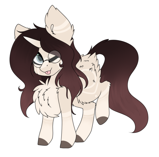 Size: 3217x3185 | Tagged: safe, artist:crazllana, derpibooru import, oc, oc:maude, unofficial characters only, pony, unicorn, female, glasses, high res, mare, one eye closed, simple background, solo, tongue out, transparent background, wink