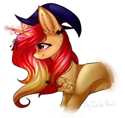 Size: 859x815 | Tagged: safe, artist:twinkepaint, derpibooru import, oc, oc:pretty shine, unofficial characters only, pony, unicorn, chest fluff, female, hat, mare, simple background, solo, transparent background, witch hat