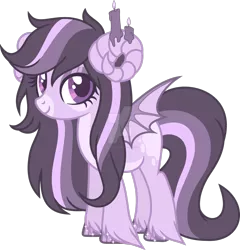 Size: 1600x1667 | Tagged: safe, artist:magicdarkart, derpibooru import, oc, unofficial characters only, bat pony, pony, candle, female, mare, ram horns, simple background, solo, transparent background, watermark