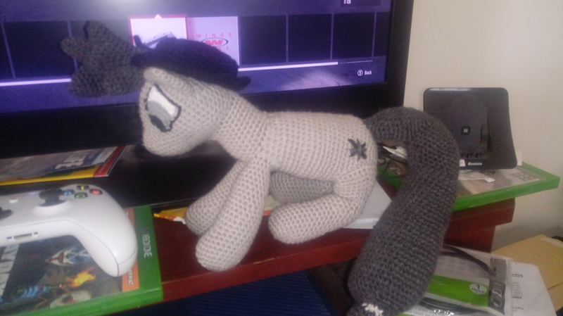 Size: 4160x2336 | Tagged: artist:knittedstable, convention exclusive, derpibooru import, irl, oc, oc:britannia, photo, plushie, safe, solo, uk ponycon, unofficial characters only, western