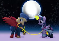 Size: 1600x1131 | Tagged: safe, artist:jucamovi1992, derpibooru import, flash sentry, twilight sparkle, twilight sparkle (alicorn), alicorn, pegasus, pony, couple, crossover, dc comics, female, flashlight, lasso of truth, love, male, shipping, straight, superhero, superman, wonder woman