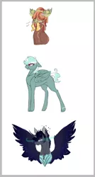 Size: 2146x4000 | Tagged: safe, artist:holoriot, derpibooru import, oc, oc:cloud shifter, oc:noctis ombre, oc:princess, unofficial characters only, hybrid, pegasus, pony, yakony, blank flank, colt, high res, magic, male, nom, offspring, parent:fleetfoot, parent:king sombra, parent:prince rutherford, parent:princess luna, parent:tree hugger, parent:zephyr breeze, parents:fleetbreeze, parents:lumbra, spread wings, stallion, starry wings, wings