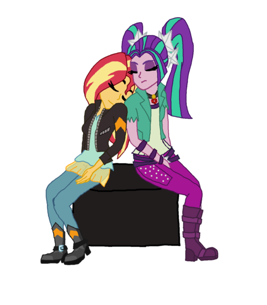 Size: 836x956 | Tagged: safe, artist:alicesbeatinghearts, artist:ktd1993, derpibooru import, aria blaze, sunset shimmer, equestria girls, female, lesbian, shipping, sunblaze