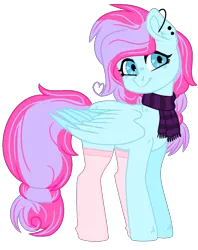 Size: 880x1112 | Tagged: safe, artist:bezziie, derpibooru import, oc, oc:strawberry pie, unofficial characters only, pegasus, pony, clothes, female, mare, scarf, simple background, socks, solo, transparent background