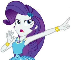 Size: 1217x1032 | Tagged: safe, artist:thebar, artist:thebarsection, derpibooru import, edit, edited screencap, screencap, rarity, equestria girls, equestria girls series, super squad goals, angry, armpits, background removed, belt, bracelet, gem, geode of shielding, not a vector, objection, pointing, simple background, solo, transparent background