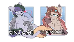 Size: 1388x794 | Tagged: safe, artist:bbsartboutique, derpibooru import, oc, oc:cogwheel, oc:vintage collection, unofficial characters only, bat pony, hippogriff, blowing a kiss, built in socks, chest fluff, cute, heart, innocent, intertwined tails, kissing, leonine tail, one eye closed, simple background, smiling, transparent background, wheellection, wink