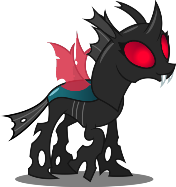 Size: 800x849 | Tagged: artist:rememberstar, changeling, derpibooru import, female, mesosoma, red eyes, rule 63, safe, simple background, solo, thorax, transparent background