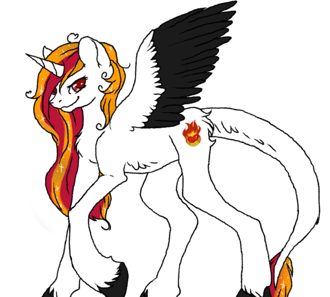 Size: 883x795 | Tagged: safe, artist:nikkitatheanimefan, derpibooru import, oc, oc:flame heart, unofficial characters only, alicorn, pony, female, mare, simple background, solo, transparent background