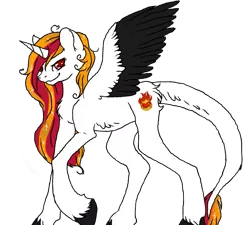 Size: 883x795 | Tagged: safe, artist:nikkitatheanimefan, derpibooru import, oc, oc:flame heart, unofficial characters only, alicorn, pony, female, mare, simple background, solo, transparent background