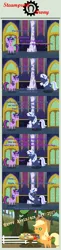 Size: 1205x4946 | Tagged: safe, artist:steampunk-brony, derpibooru import, applejack, twilight sparkle, twilight sparkle (alicorn), oc, oc:silverlay, alicorn, earth pony, pony, unicorn, apple, apple orchard, apple pie, applejack day, blubberlay, cake, chubberlay, chubby, comic, cupcake, fat, female, food, mare, need to go on a diet, need to lose weight, one eye closed, orchad, pie, pointy ponies, rainbow cupcake, silverlard, smiling, smirk, weight gain, wink, zap apple cake, zap apple cupcake