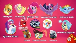 Size: 1280x720 | Tagged: alicorn, anthro, applejack, capper dapperpaws, captain celaeno, derpibooru import, fluttershy, grubber, happy (mcdonalds), mcdonald's happy meal toys, merchandise, my little pony: the movie, pinkie pie, princess skystar, queen novo, rainbow dash, safe, seapony (g4), toy, twilight sparkle, twilight sparkle (alicorn)