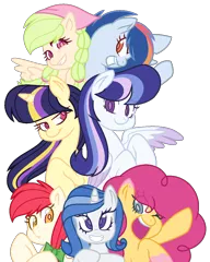 Size: 852x1064 | Tagged: safe, artist:cutiesparkle, derpibooru import, oc, oc:astral glow, oc:cherry changa, oc:floral daise, oc:red gala, oc:shimmering radiance, oc:solar dawn, oc:spectrum blaze, unofficial characters only, earth pony, pegasus, pony, unicorn, adopted offspring, base used, female, mare, offspring, parent:applejack, parent:cheese sandwich, parent:fancypants, parent:flash sentry, parent:flim, parent:fluttershy, parent:pinkie pie, parent:rainbow dash, parent:rarity, parent:soarin', parent:twilight sparkle, parents:cheesepie, parents:flashlight, parents:flimjack, parents:raripants, parents:soarindash