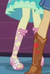 Size: 222x328 | Tagged: safe, derpibooru import, screencap, fluttershy, a fine line, equestria girls, equestria girls series, cropped, legs, pictures of legs, sandals, toes